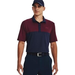 Under Armour Performance 3.0 Colorblock Maroon Men's Golf Polo Shirt Size Medium